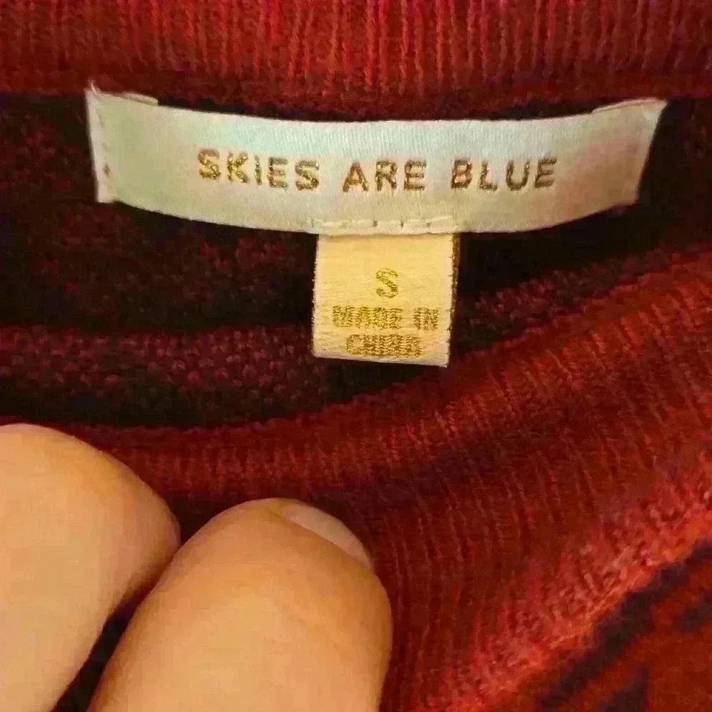 Sky's are blue brand, woolen skirt. Red& black checkered. Size small. - Picture 4 of 5